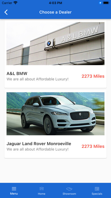 Emulate iPhone app A&L Motor Sales MLink using MyAndroid