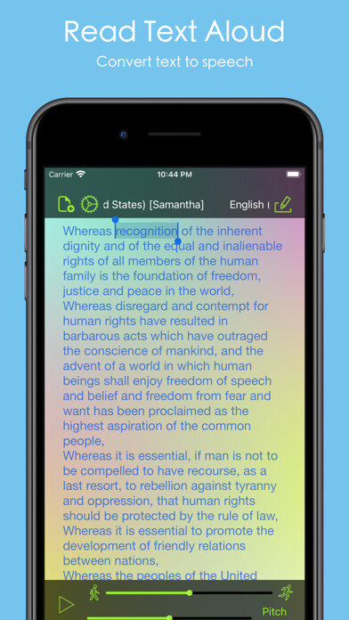 Emulate iPhone app Aloud!, text to speech reader using MyAndroid Emulate iPhone app Aloud!, text to speech reader using MyAndroid