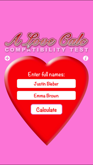 Emulate iPhone app A Love Calc: Compatibility Test Calculator using MyAndroid