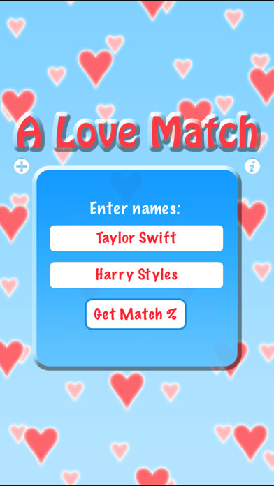 Emulate iPhone app A Love Match: Compatibility Calculator using MyAndroid