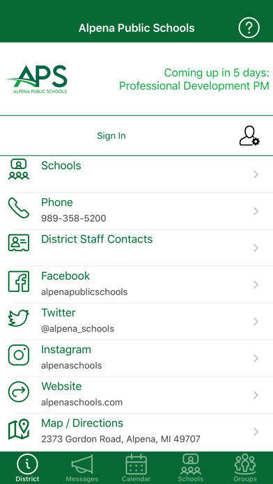 Emulate iPhone app Alpena Public Schools using MyAndroid Emulate iPhone app Alpena Public Schools using MyAndroid
