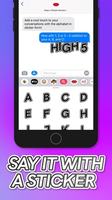 Emulate iPhone app Alpha Beta Stickers using MyAndroid