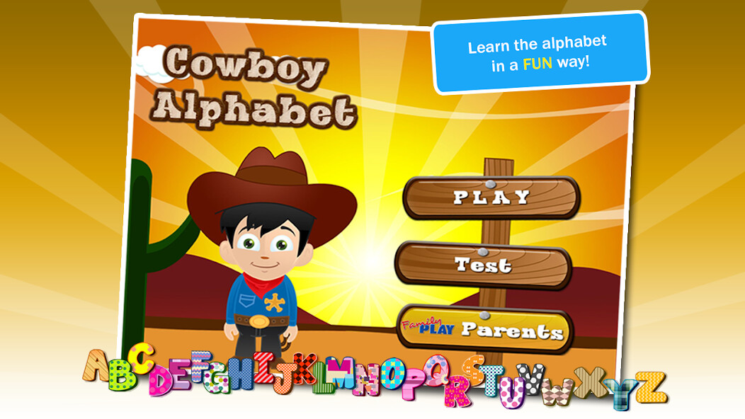 Run android online APK Alphabet Cowboy ABC for Kids from MyAndroid or emulate Alphabet Cowboy ABC for Kids using MyAndroid