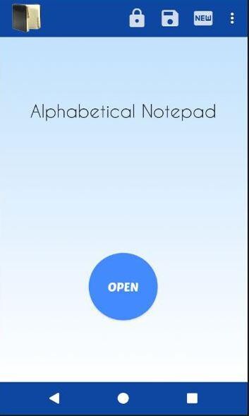 Emulate Android APK Alphabetical Notepad