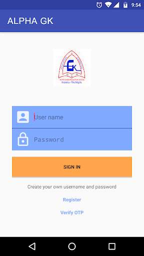 Run android online APK ALPHA GK SCHOOL MOBILE APP from MyAndroid or emulate ALPHA GK SCHOOL MOBILE APP using MyAndroid