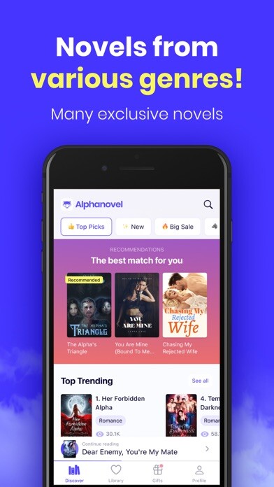Emulate iPhone app AlphaNovel - Books & Comics using MyAndroid