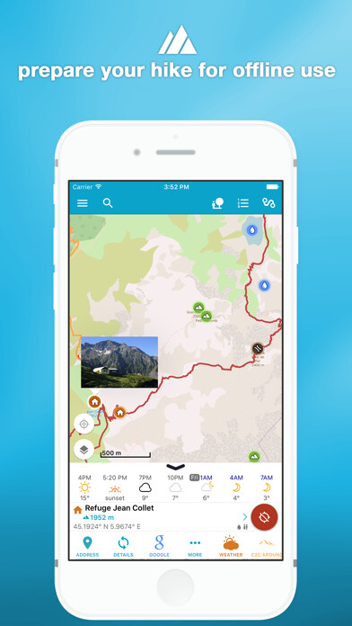 Emulate iPhone app Alpi Maps using MyAndroid
