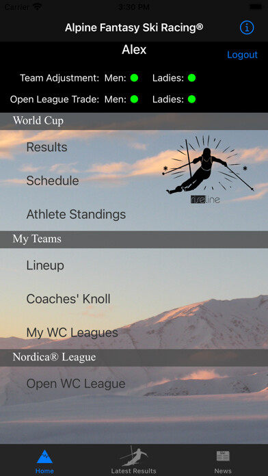 Emulate iPhone app Alpine Fantasy Ski Racing using MyAndroid