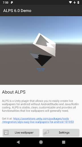 Emulate Android APK ALPS 6.6 Unity live wallpaper plugin demo