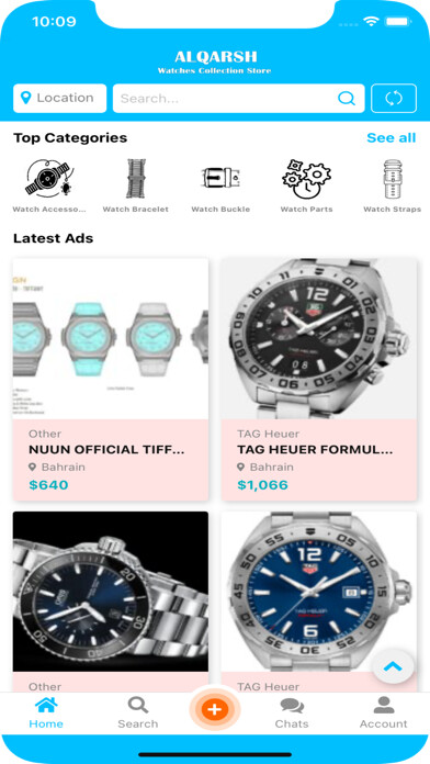Emulate iPhone app ALQARSH-Watches Store using MyAndroid Emulate iPhone app ALQARSH-Watches Store using MyAndroid