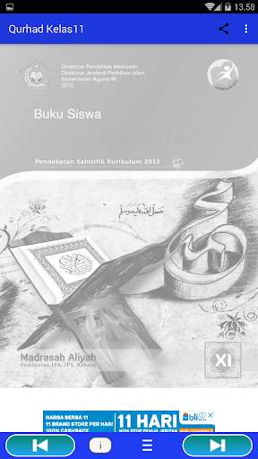 Run android online APK Alquran Hadist Kelas 11 Kur13 from MyAndroid or emulate Alquran Hadist Kelas 11 Kur13 using MyAndroid