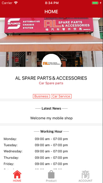 Emulate iPhone app AL Spare Parts & Accessories using MyAndroid