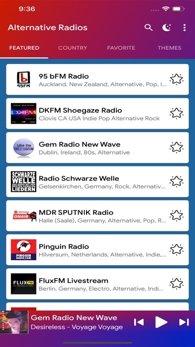 Emulate iPhone app Alternative Radio Stations using MyAndroid
