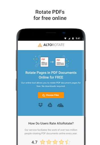 Run android online APK Alto Rotate PDF: rotate single PDF pages or files from MyAndroid or emulate Alto Rotate PDF: rotate single PDF pages or files using MyAndroid