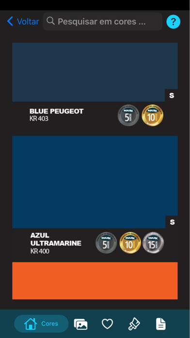 Emulate iPhone app Alucomaxx Color Chart using MyAndroid