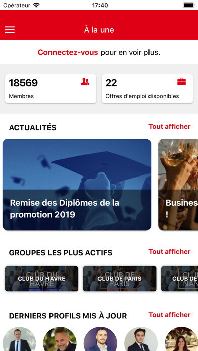 Emulate iPhone app Alumni EM Normandie using MyAndroid