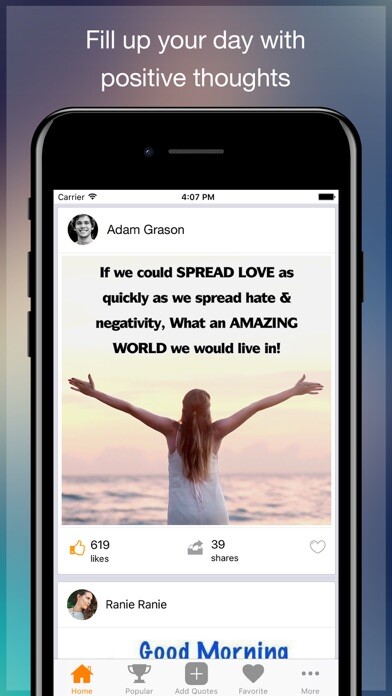 Emulate iPhone app Always Positive - Daily Quotes using MyAndroid Emulate iPhone app Always Positive - Daily Quotes using MyAndroid