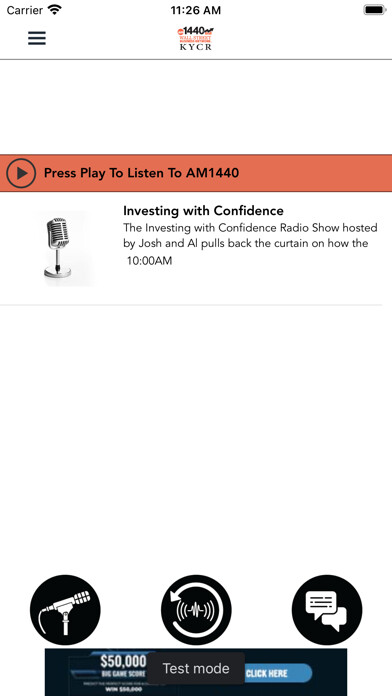 Emulate iPhone app AM 1440 KYCR using MyAndroid