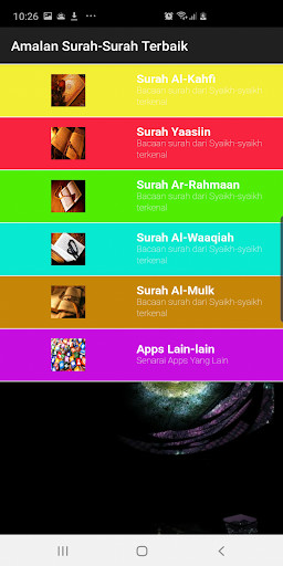 Run android online APK Amalan Surah-surah Terbaik from MyAndroid or emulate Amalan Surah-surah Terbaik using MyAndroid
