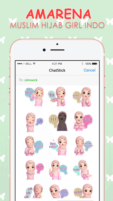 Emulate iPhone app Amarena 3D Hijabgirl Indo Stickers for iMessage using MyAndroid Emulate iPhone app Amarena 3D Hijabgirl Indo Stickers for iMessage using MyAndroid