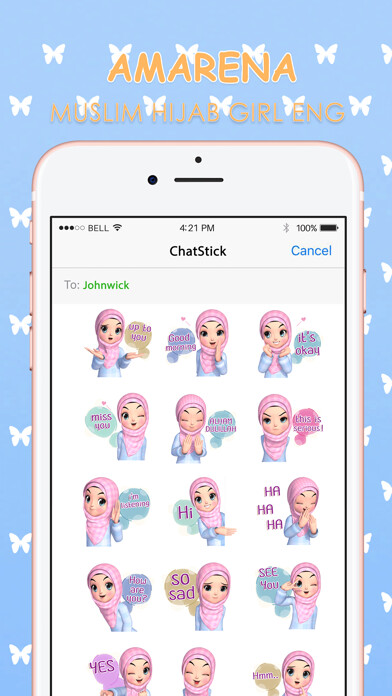 Emulate iPhone app Amarena Hijabgirl ENG Stickers for iMessage using MyAndroid Emulate iPhone app Amarena Hijabgirl ENG Stickers for iMessage using MyAndroid