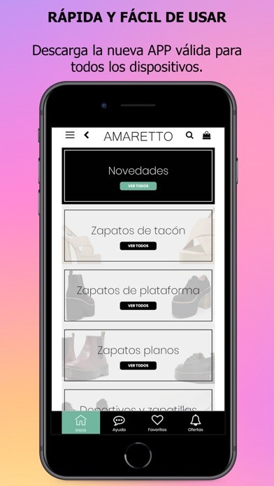 Emulate iPhone app AMARETTO - Zapatos para mujer using MyAndroid Emulate iPhone app AMARETTO - Zapatos para mujer using MyAndroid