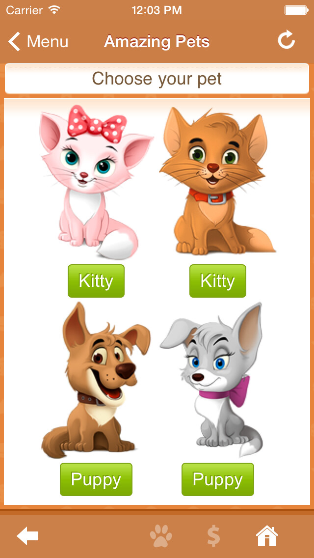 Emulate iPhone app Amazing Pets - My Dog or Cat using MyAndroid