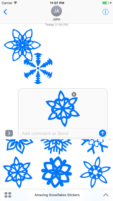 Emulate iPhone app Amazing Snowflakes Stickers using MyAndroid Emulate iPhone app Amazing Snowflakes Stickers using MyAndroid