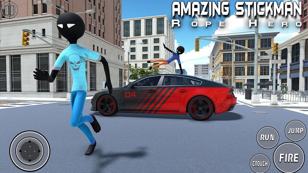 Run android online APK Amazing stickman rope hero - Gangster Crime City from MyAndroid or emulate Amazing stickman rope hero - Gangster Crime City using MyAndroid