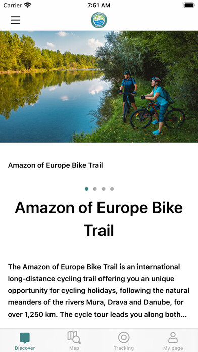 Emulate iPhone app Amazon of Europe Bike Trail using MyAndroid
