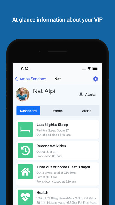 Emulate iPhone app Amba - Health and Wellbeing using MyAndroid