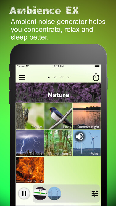 Emulate iPhone app Ambience EX - White noise using MyAndroid Emulate iPhone app Ambience EX - White noise using MyAndroid