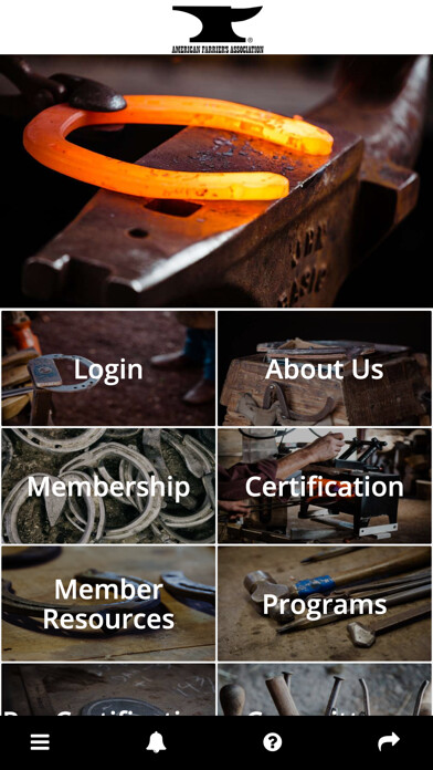 Emulate iPhone app American Farriers Association using MyAndroid