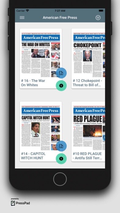 Emulate iPhone app American Free Press using MyAndroid