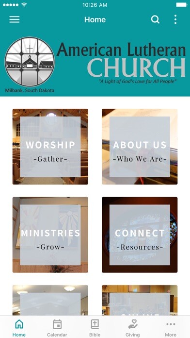 Emulate iPhone app American Lutheran Church using MyAndroid
