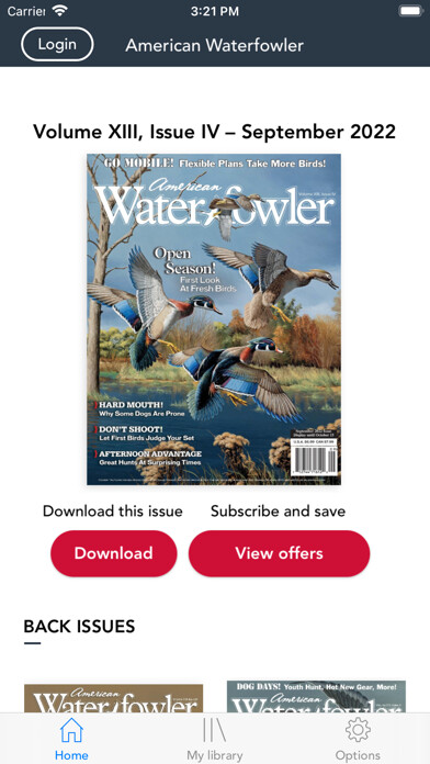 Emulate iPhone app American Waterfowler using MyAndroid