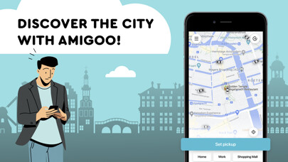 Emulate iPhone app Amigoo: your Taxi in Amsterdam using MyAndroid