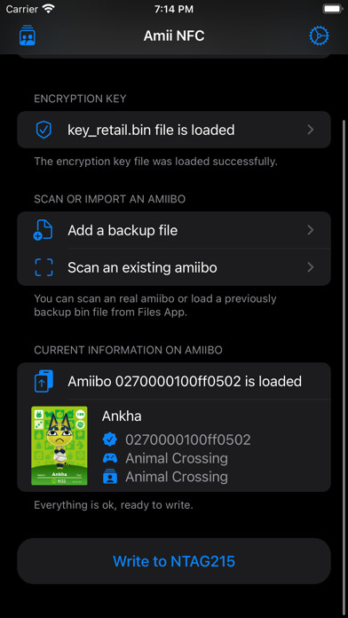 Emulate iPhone app Amii NFC using MyAndroid