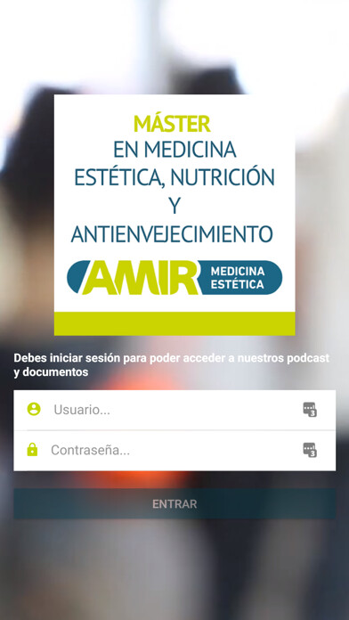 Emulate iPhone app AMIR Máster Medicina Estética using MyAndroid Emulate iPhone app AMIR Máster Medicina Estética using MyAndroid