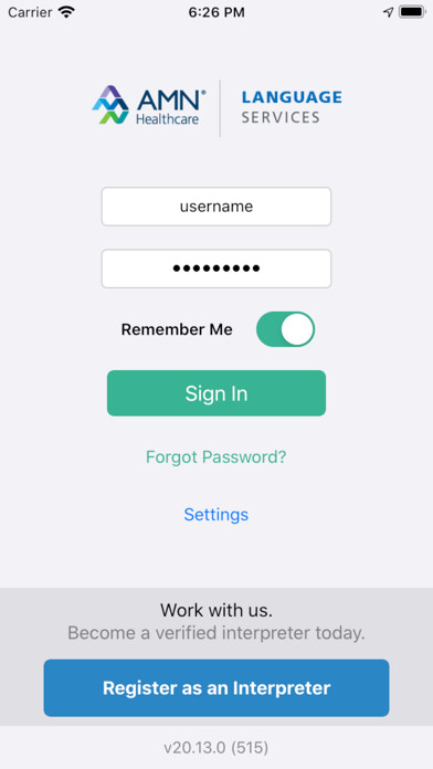 Emulate iPhone app AMN InPerson Interpreting using MyAndroid Emulate iPhone app AMN InPerson Interpreting using MyAndroid
