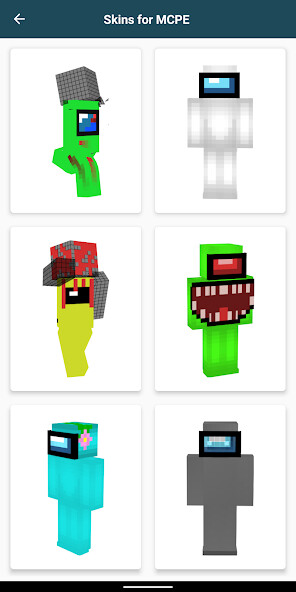 Run android online APK Among us Skin for Minecraft PE from MyAndroid or emulate Among us Skin for Minecraft PE using MyAndroid