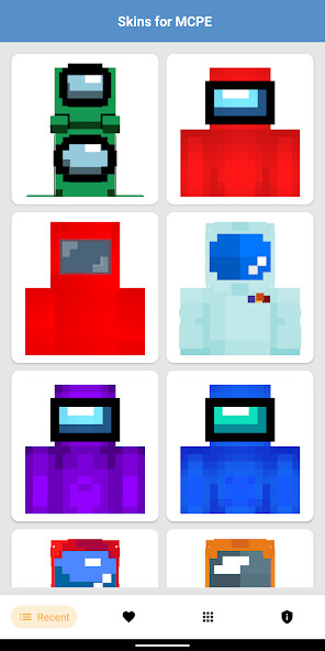 Run android online APK Among Us Skins for Minecraft from MyAndroid or emulate Among Us Skins for Minecraft using MyAndroid