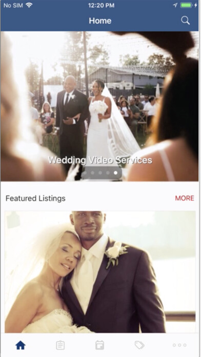 Emulate iPhone app Amour Noir Weddings using MyAndroid