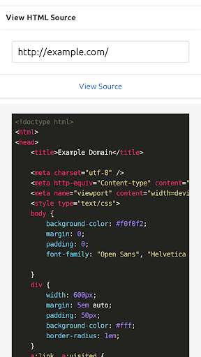 Run android online APK Ampare HTML View Source from MyAndroid or emulate Ampare HTML View Source using MyAndroid