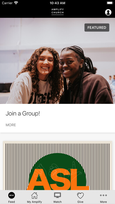 Emulate iPhone app Amplify Church using MyAndroid