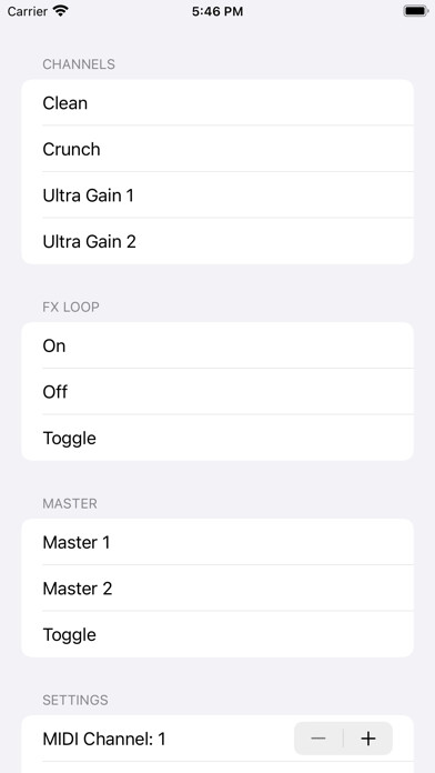 Emulate iPhone app Amp Switch - MIDI Footswitch using MyAndroid