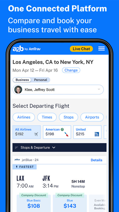 Emulate iPhone app AmTrav Business Travel using MyAndroid