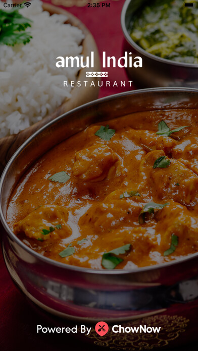 Emulate iPhone app Amul India Restaurant using MyAndroid