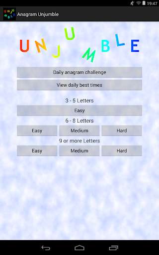 Run android online APK Anagram Unjumble from MyAndroid or emulate Anagram Unjumble using MyAndroid