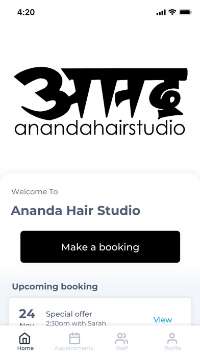 Emulate iPhone app Ananda Hair Studio using MyAndroid Emulate iPhone app Ananda Hair Studio using MyAndroid